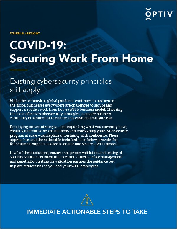 COVID19 Securing Work From Home Checklist Optiv